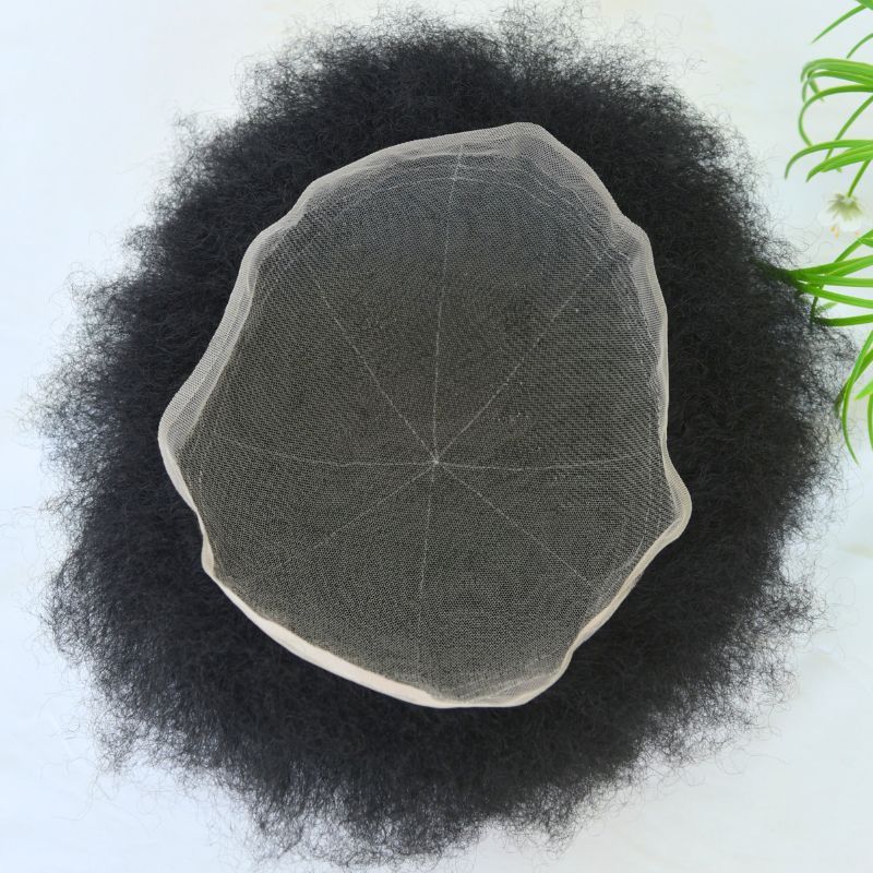 Swiss Lace Human Hair Men's Toupee Size 10x8inch Transparent Invisible Lace System 150% Full Density Natural Black Color Wigs For Men