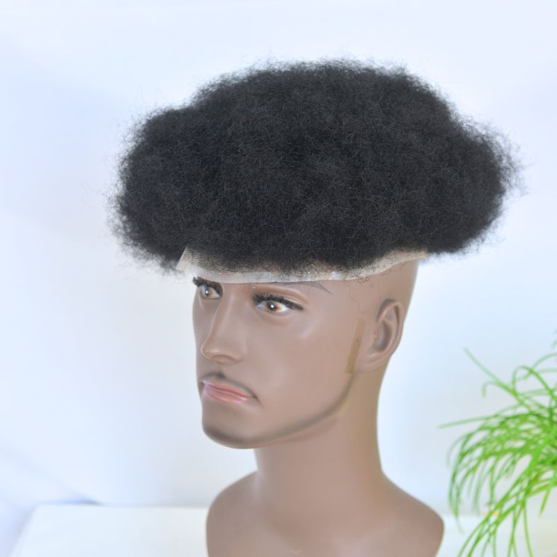 Swiss Lace Human Hair Men's Toupee Size 10x8inch Full Lace Hait System 150% Full Density Hair Replacement Natural Black Color Wigs For Men