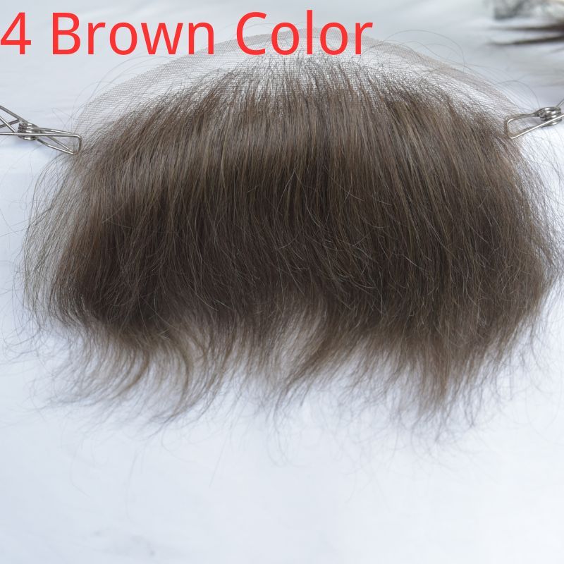 Man Toupee V Style Frontal Hairline For Men 4X18cm French Lace100% Human Remy Hair Front Hair Replacement Straight Hairpiece Natural Color 6inches Invisible Forehead Hairline