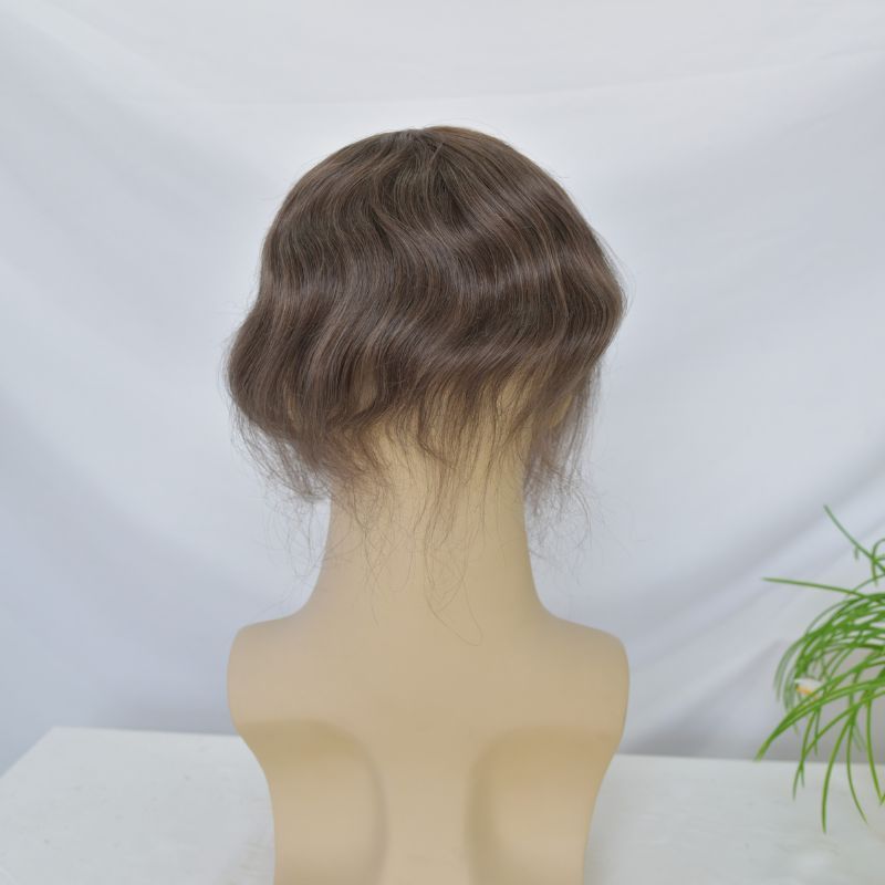Men's Hair Toupee French  Lace Men Toupee Human Hair System 8x10 Inch 100% Remy Hair System Breathable Men Hairpiece 4 Brown Color