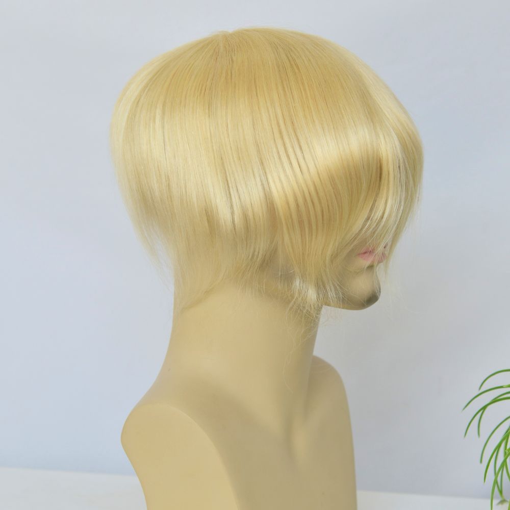 Men's Hair Toupee French  Lace Men Toupee Human Hair System 8x10 Inch 100% Remy Hair System Breathable Men Hairpiece 4 Brown Color
