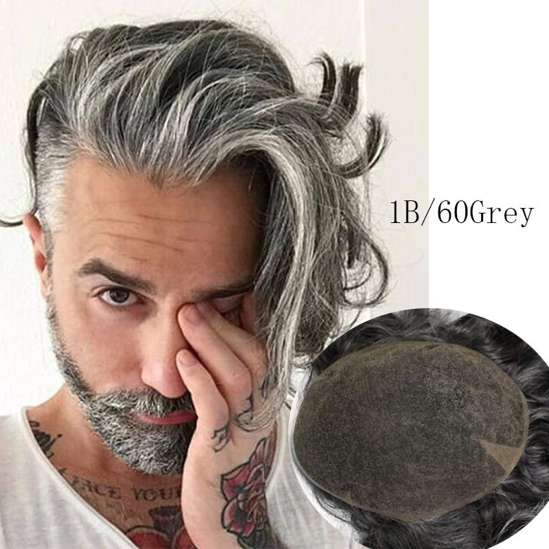 Men's Hair Toupee French  Lace Men Toupee Human Hair System 8x10 Inch 100% Remy Hair System Breathable Men Hairpiece 4 Brown Color