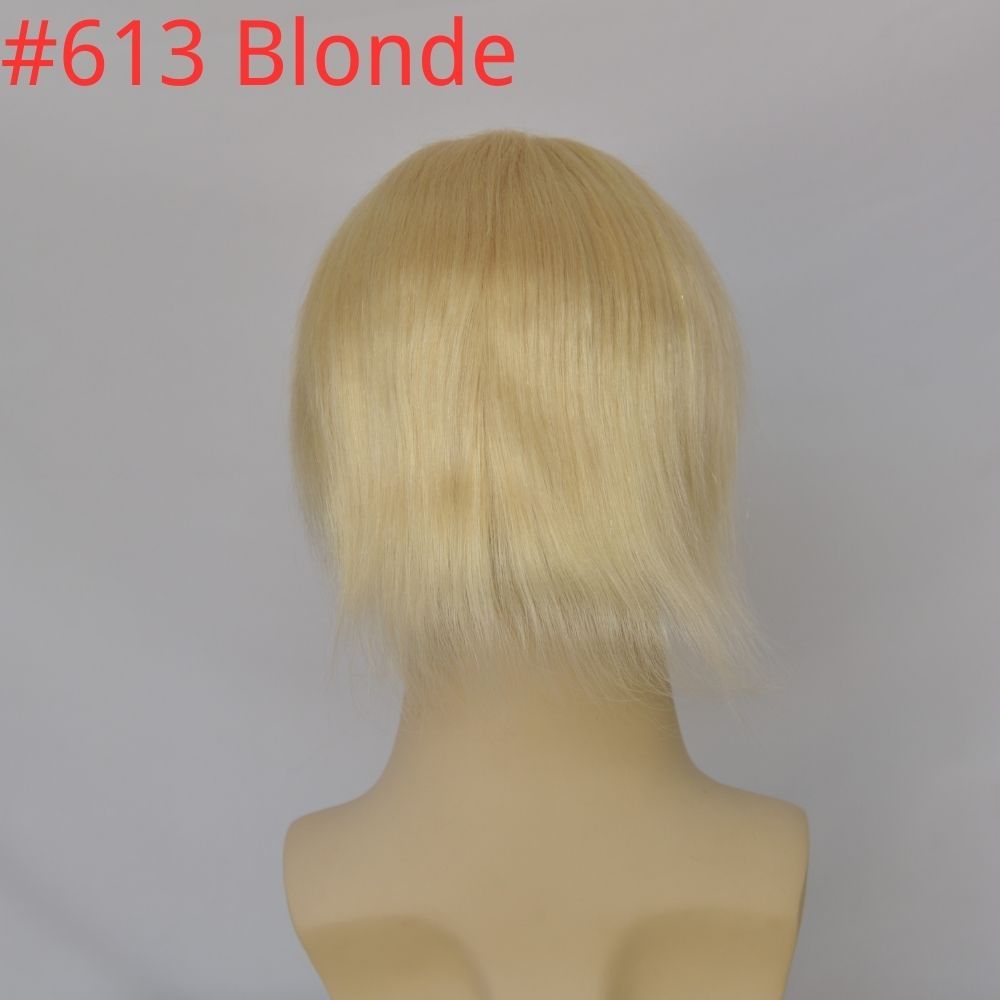 Men Toupee Hollywood Mono with PU Cap Base 100% Human Hair 1BT60 Fashionable Color 8x10 Inch Toupee for Men