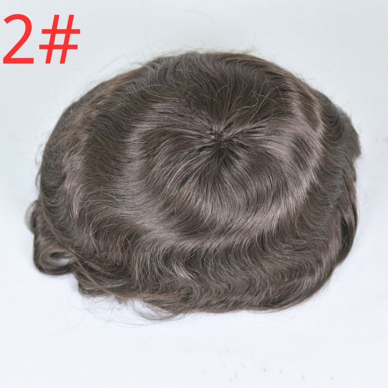 Men's Capillary Prothesis OCT Lace with PU Around 9x7 Toupee for Men European Human Hair Male Wig Natural Hair System Natural Black Color