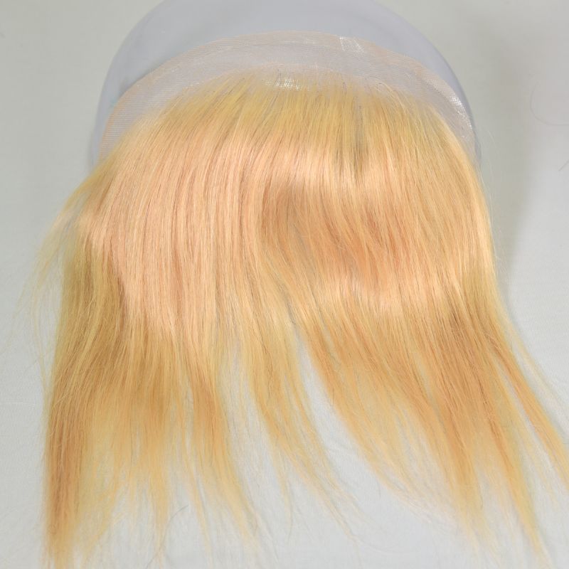 Voloria Hair Mens Forehead Hairline Toupee HD Lace  Hairline For Men 4X18cm  Human Remy Hair Front Blonde Color Hair Patch Straight Hairpiece 100% Density