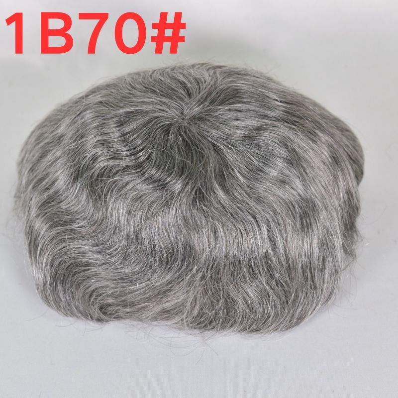Men's Toupee  French Lace Front  Fine Mono Hairpiece With Lace Front and Skin PU Around Mens Toupee 100% Human Hair Piece Durable Hair System For Men Natural Hairline 8x10