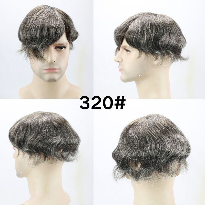 Voloria Men's Toupee 3# Brown 100% Human Hair System Mono with PU Toupee for Men Hair System 10X8inch Hair Replacement
