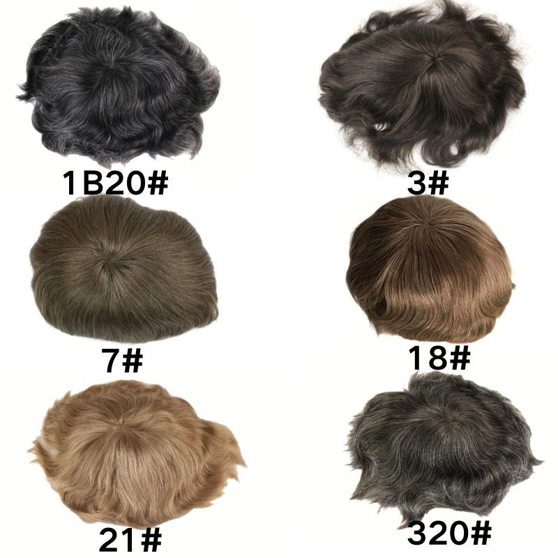 Voloria Men's Toupee 3# Brown 100% Human Hair System Mono with PU Toupee for Men Hair System 10X8inch Hair Replacement