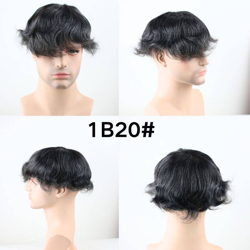 Voloria Men's Toupee 3# Brown 100% Human Hair System Mono with PU Toupee for Men Hair System 10X8inch Hair Replacement