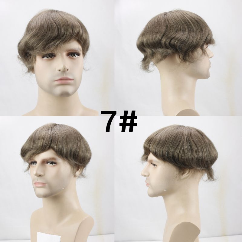 Voloria Men's Toupee 3# Brown 100% Human Hair System Mono with PU Toupee for Men Hair System 10X8inch Hair Replacement