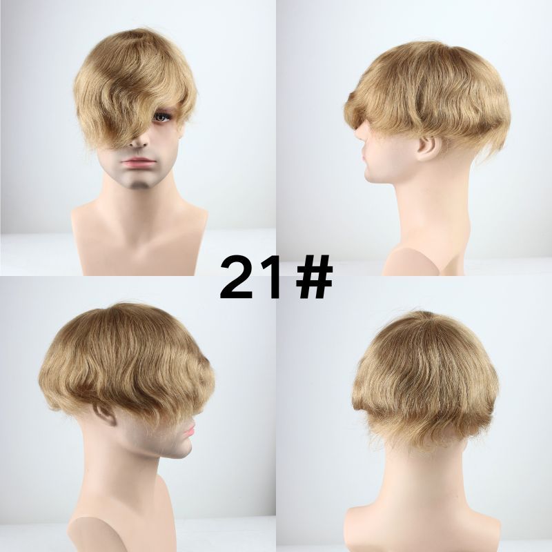 Voloria Men's Toupee 3# Brown 100% Human Hair System Mono with PU Toupee for Men Hair System 10X8inch Hair Replacement