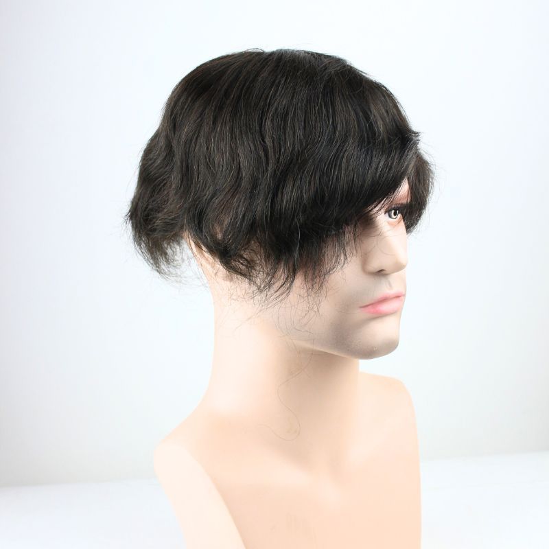 Voloria Men's Toupee 3# Brown 100% Human Hair System Mono with PU Toupee for Men Hair System 10X8inch Hair Replacement