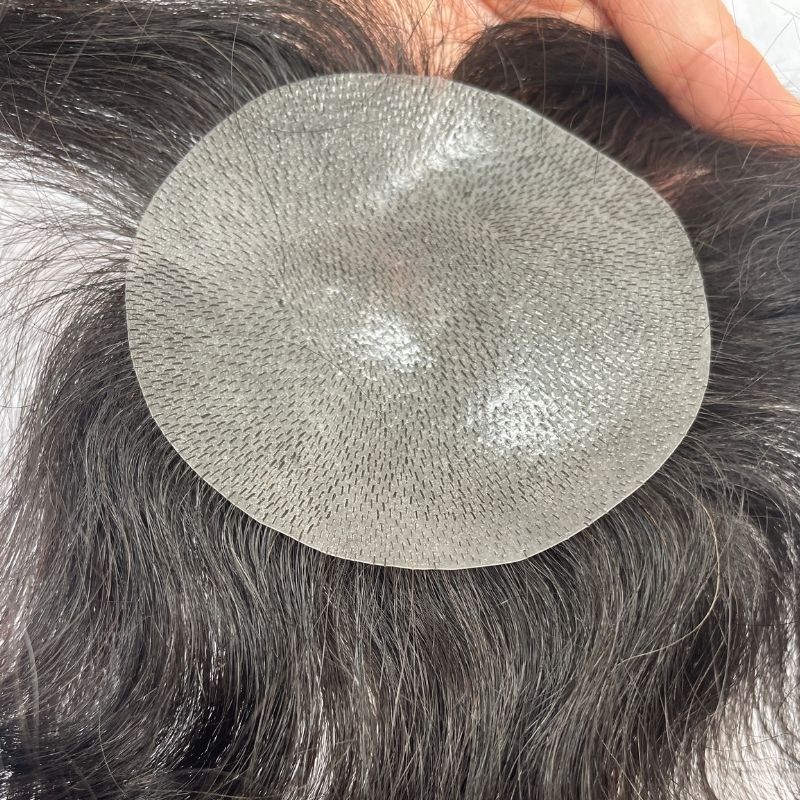 Side or Back Hair Patches for Men Thin Skin PU Bald Spot Hair Patches Toupee For Men for Covering Bald Spot On Head 8CM X 8CM V-Looped Hair Piece