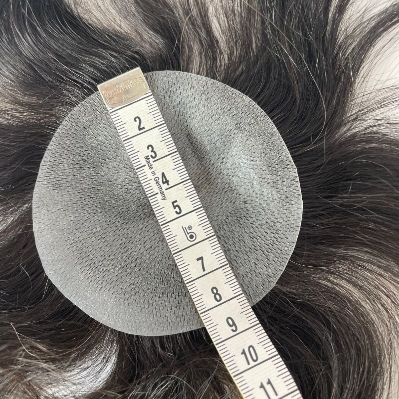 Side or Back Hair Patches for Men Thin Skin PU Bald Spot Hair Patches Toupee For Men for Covering Bald Spot On Head 8CM X 8CM V-Looped Hair Piece