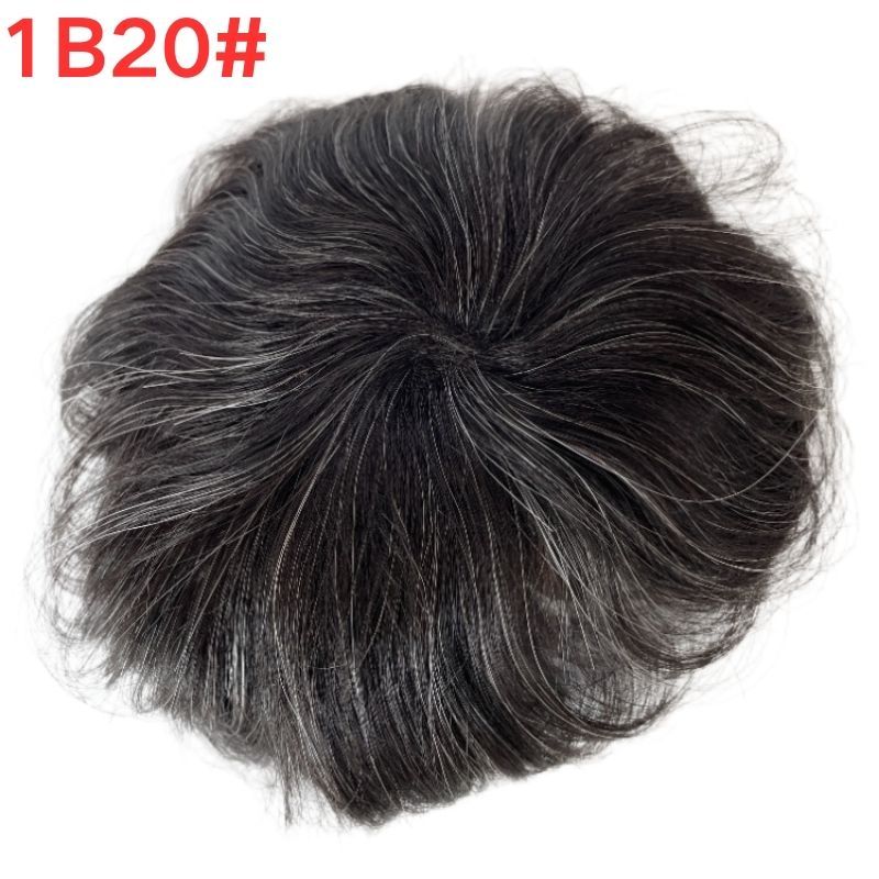 Side or Back Hair Patches for Men Thin Skin PU Bald Spot Hair Patches Toupee For Men for Covering Bald Spot On Head 8CM X 8CM V-Looped Hair Piece