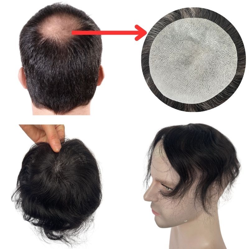 Men's Hairpiece Side Or Back Hair Patches For Men To Cover Bald Spot On Head Side Or Back