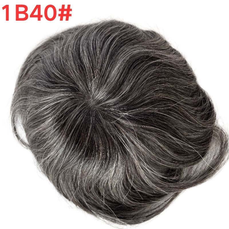 Side or Back Hair Patches for Men Thin Skin PU Bald Spot Hair Patches Toupee For Men for Covering Bald Spot On Head 8CM X 8CM V-Looped Hair Piece