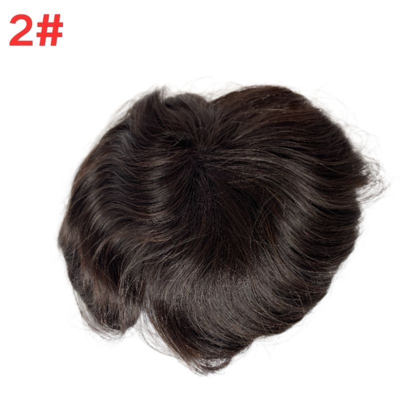 Side or Back Hair Patches for Men Thin Skin PU Bald Spot Hair Patches Toupee For Men for Covering Bald Spot On Head 8CM X 8CM V-Looped Hair Piece