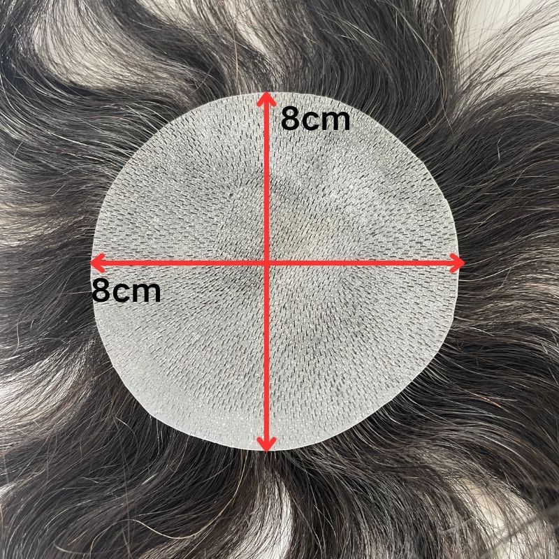 Side or Back Hair Patches for Men Thin Skin PU Bald Spot Hair Patches Toupee For Men for Covering Bald Spot On Head 8CM X 8CM V-Looped Hair Piece
