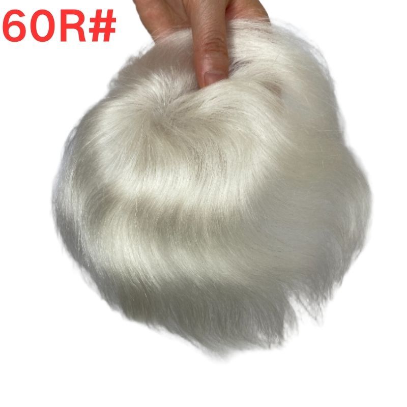 Side or Back Hair Patches for Men Thin Skin PU Bald Spot Hair Patches Toupee For Men for Covering Bald Spot On Head 8CM X 8CM V-Looped Hair Piece
