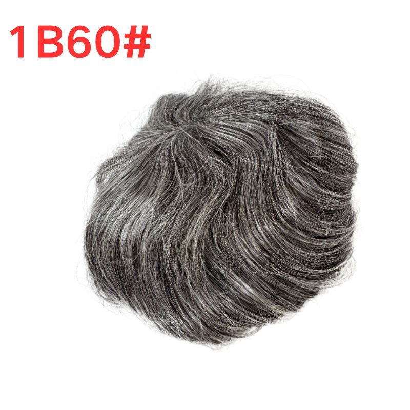 Side or Back Hair Patches for Men Thin Skin PU Bald Spot Hair Patches Toupee For Men for Covering Bald Spot On Head 8CM X 8CM V-Looped Hair Piece