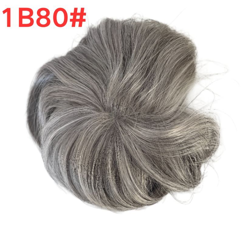 Side or Back Hair Patches for Men Thin Skin PU Bald Spot Hair Patches Toupee For Men for Covering Bald Spot On Head 8CM X 8CM V-Looped Hair Piece