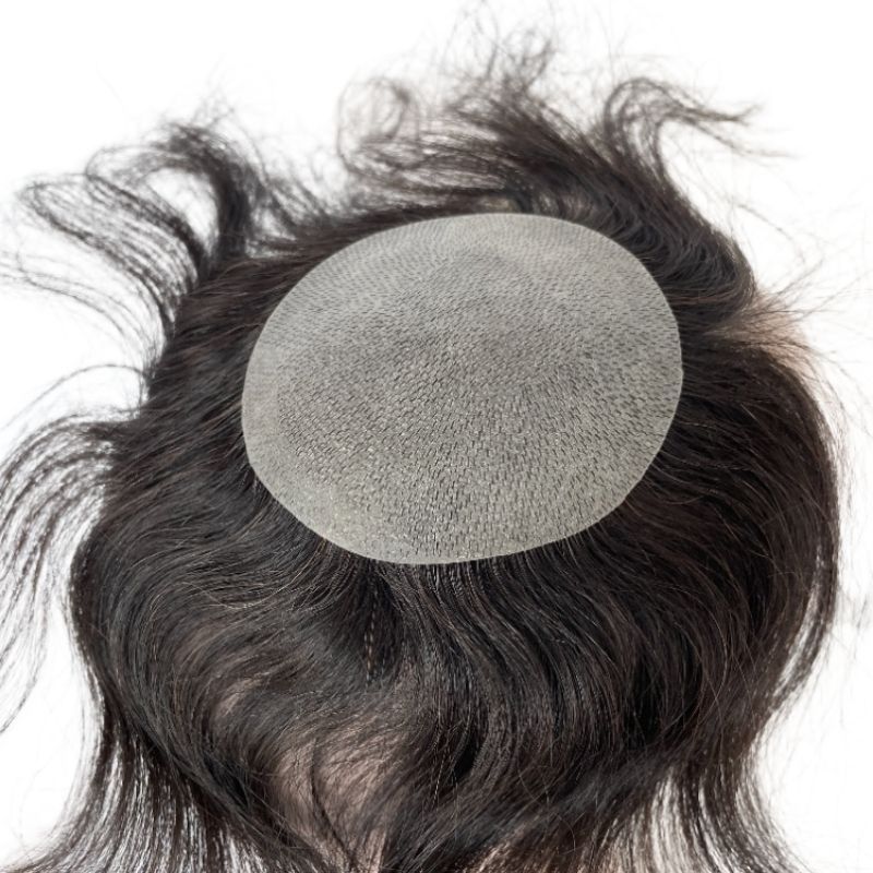 Side or Back Hair Patches for Men Thin Skin PU Bald Spot Hair Patches Toupee For Men for Covering Bald Spot On Head 8CM X 8CM V-Looped Hair Piece