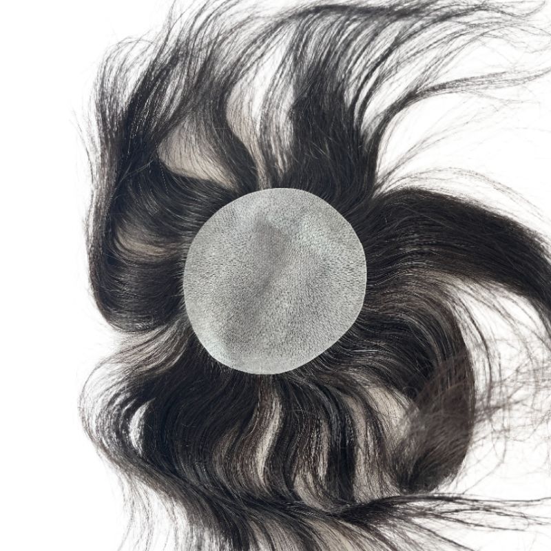 Side or Back Hair Patches for Men Thin Skin PU Bald Spot Hair Patches Toupee For Men for Covering Bald Spot On Head 8CM X 8CM V-Looped Hair Piece