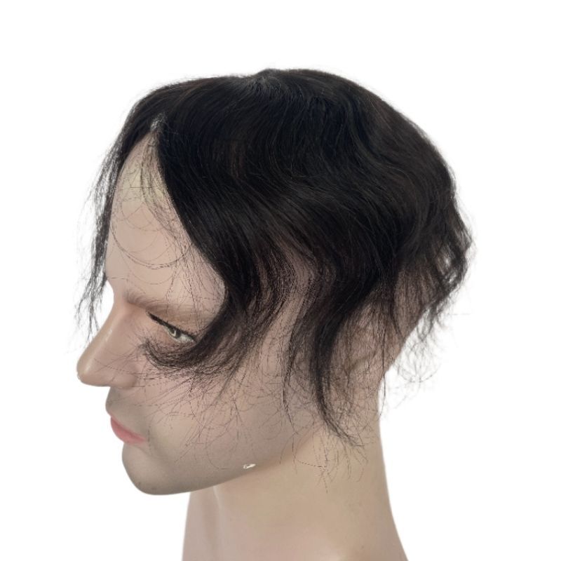 Side or Back Hair Patches for Men Thin Skin PU Bald Spot Hair Patches Toupee For Men for Covering Bald Spot On Head 8CM X 8CM V-Looped Hair Piece