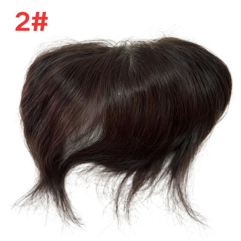 Men Frontal Hairline Toupee 100% Human Hair Skin PU Man Hairpieces Topper For Natural Hairline Replaceme #2 Dark Brown Color Toupee For Men Replacement System V Frontal Toupee 4x18CM