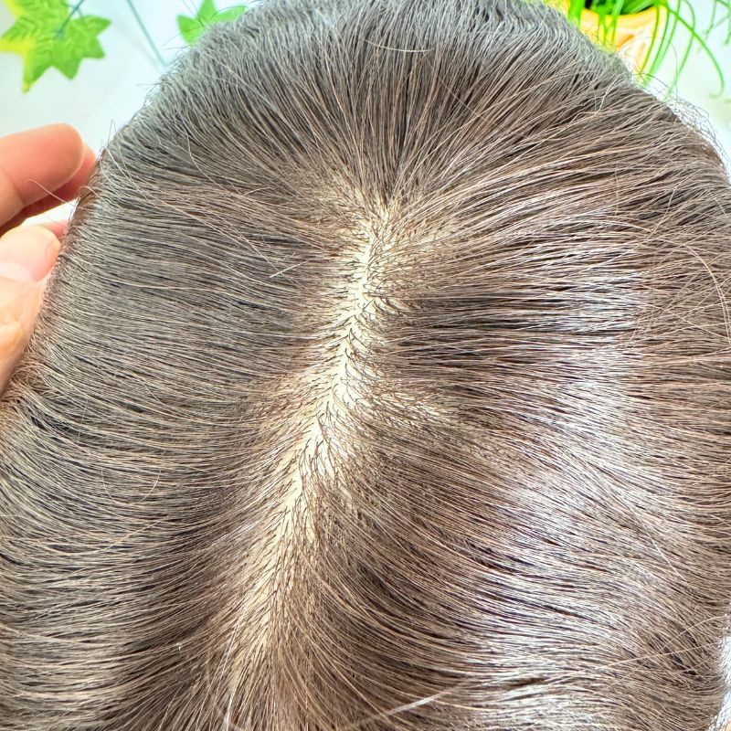 Women Toupee 12A 5x5 Silk Top Based Full Lace Bob Short Wig for Women 100% Human Hair Wigs Glueless Loose Wavy Natural Brown Hair 12 Inch Hair Toppers