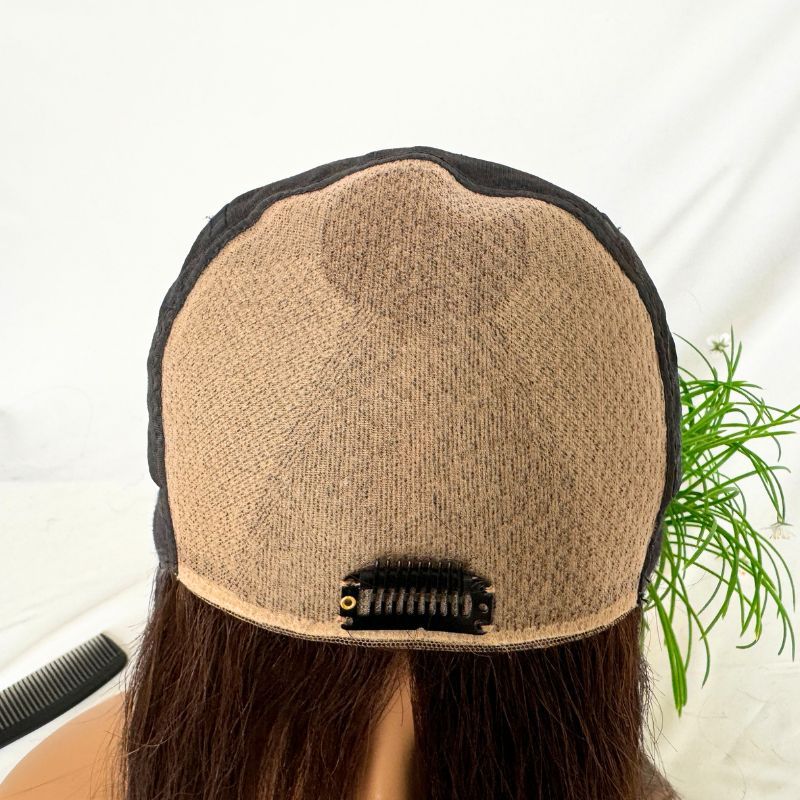 Women Toupee 12A 5x5 Silk Top Based Full Lace Bob Short Wig for Women 100% Human Hair Wigs Glueless Loose Wavy Natural Brown Hair 12 Inch Hair Toppers