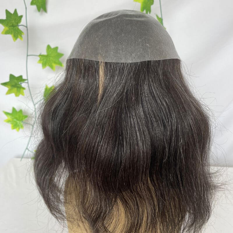 12inch Long Hair Wigs For Women Real Virgin Human Hair Thin Skin Full PU Hair Pieces For Women 10X8 Blonde Color 613 Toupee For Women and Men