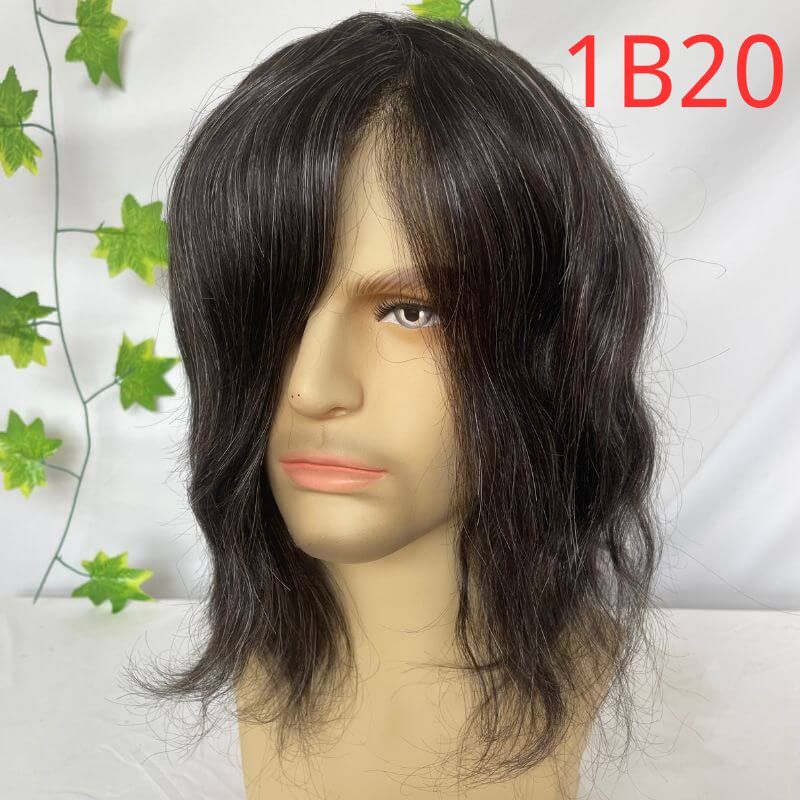 12inch Long Hair Wigs For Women Real Virgin Human Hair Thin Skin Full PU Hair Pieces For Women 10X8 Blonde Color 613 Toupee For Women and Men