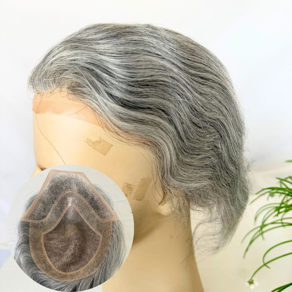 Men's Toupee 10×8 Wigs Human Hair Men's Toupee Mono Lace with PU Base Men's Hair 613 Blonde Color European 100% Human Monofilament Hair System