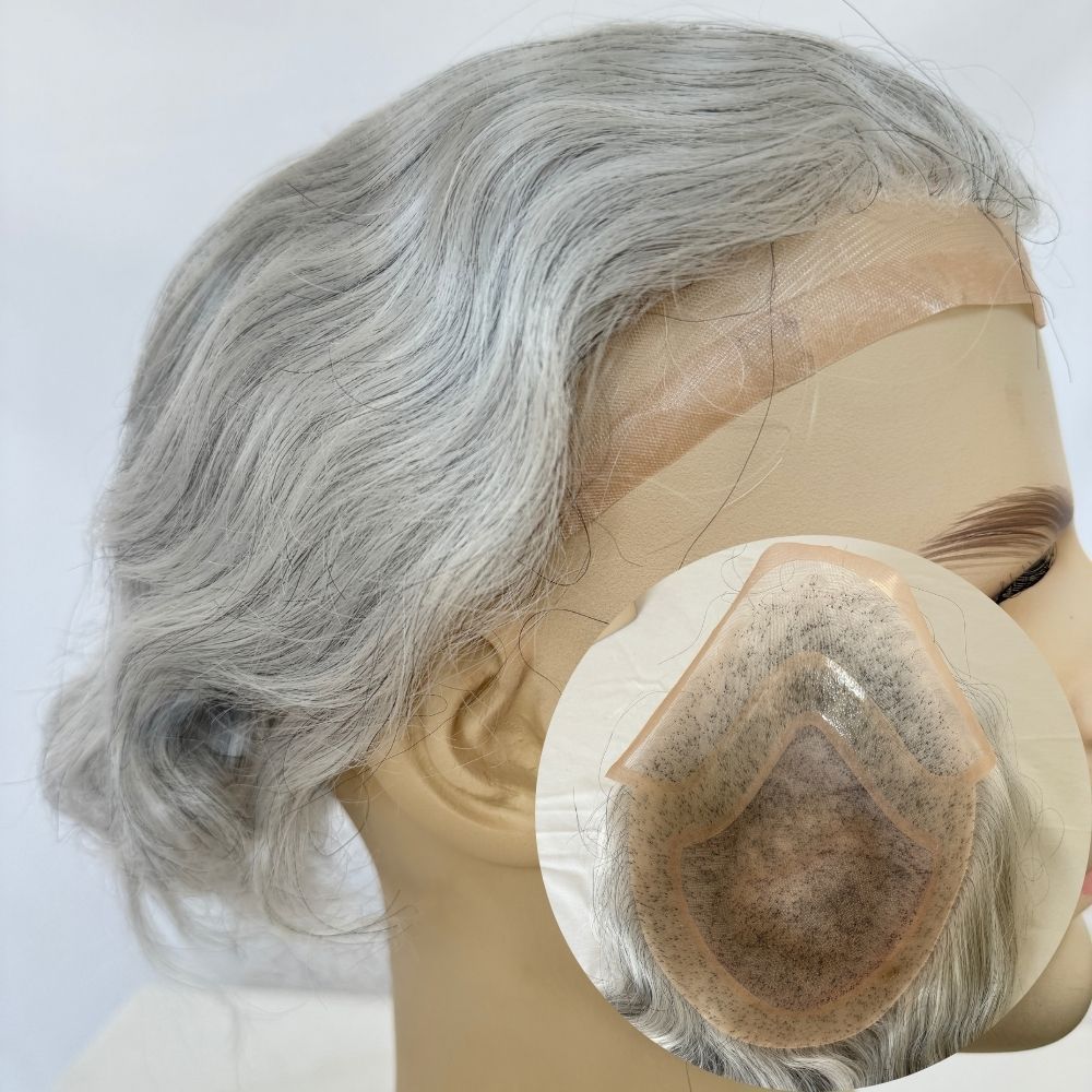 Men's Toupee 10×8 Wigs Human Hair Men's Toupee Mono Lace with PU Base Men's Hair 613 Blonde Color European 100% Human Monofilament Hair System