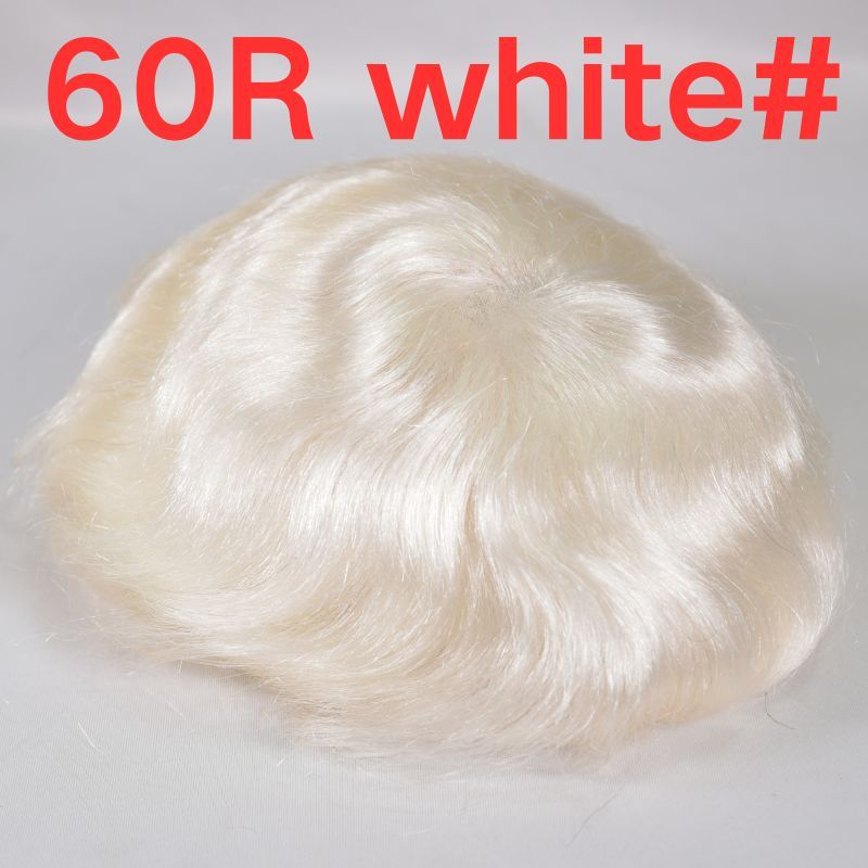 Men's Toupee  French Lace Front  Fine Mono Hairpiece With Lace Front and Skin PU Around Mens Toupee 100% Human Hair Piece Durable Hair System For Men Natural Hairline 8x10