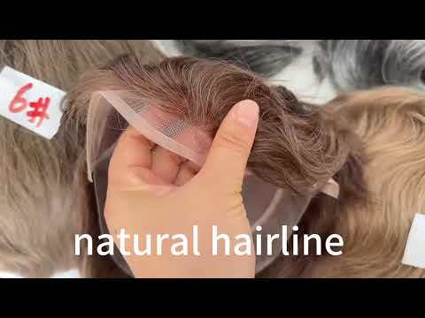 Men Toupee Front Lace with Mono with PU Toupee for Man Human Hair  Monofilament Hair System Replacement 8x10 Base Size 6# Brown Color