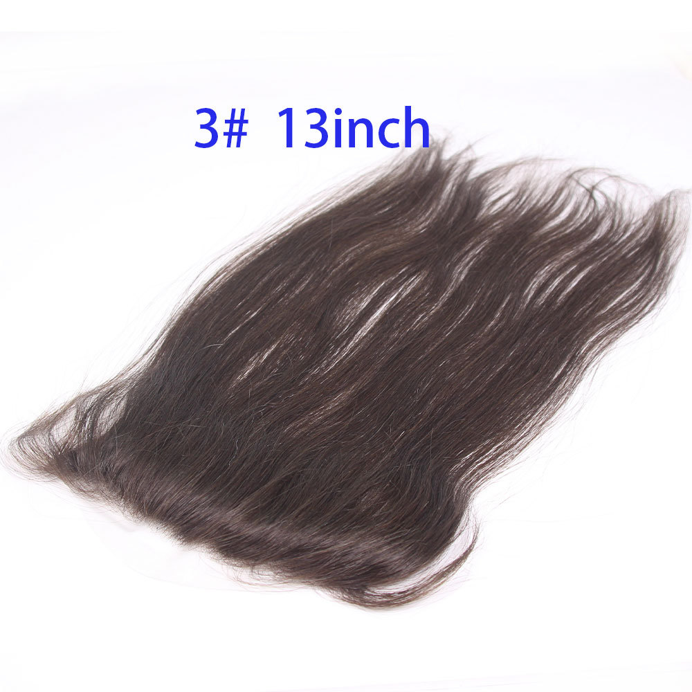 Men and Women Forehead Hairline Toupee 100% Human Hair Skin PU Man Hairpieces 13inch Long Frontal Hair Topper for Receding Natural Hairline Replacement Systems 1B Color 0.78x6.29INCH