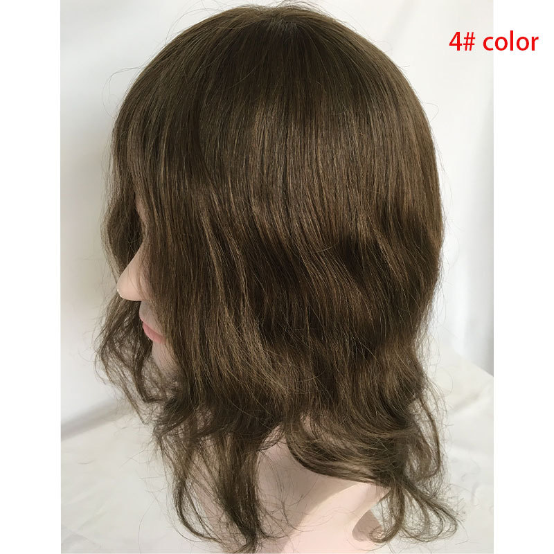 Long Hair Men's Toupee 12inch 10×8 Toupee Thin Skin Base Human Hair Mens Wig Skin PU Hair Replacement Mens Toupee Hair System Hairpieces For Men