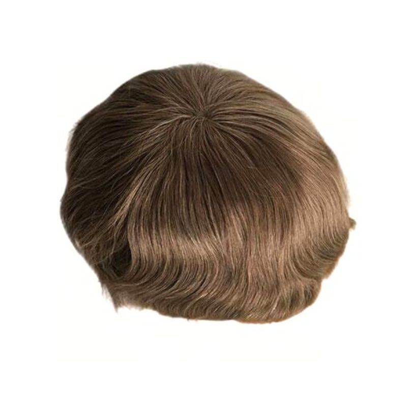 Custom Mono with PU Hair System  For Men Human Hair Thin Breathable Base, Invisible Hairline Premium Men’s Custom Toupee