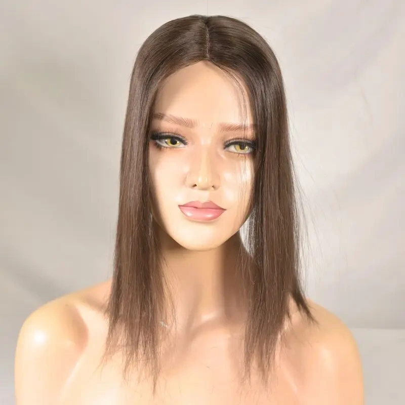 Hair Piece for Men 4x6 Inch Swiss Lace with PU 3#Brow Color Women Toupee 100% European Human Hair System Clip in Hair Topper