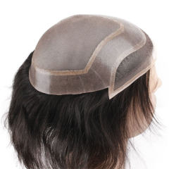Men's Toupee Human Hair Hairpieces for Men 10x8 inch Thin Skin Hair Replacement System Monofilament Net Base (1b) Toupee For Men