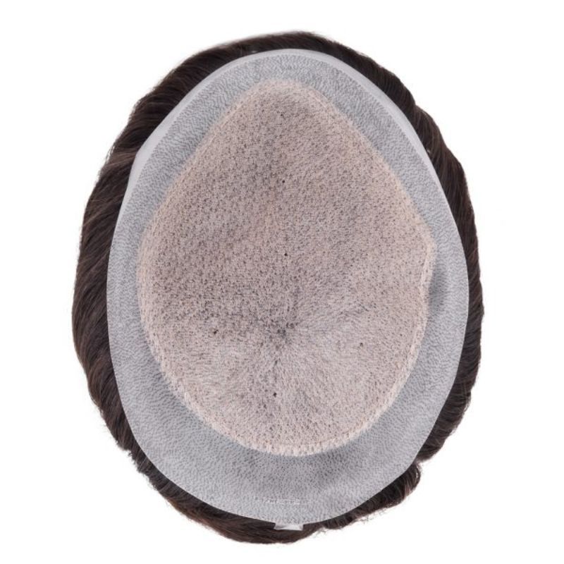 Customize Mens Toupee Silk Top PU Around PU Hairpieces for Men Human Hair Replacement Wigs