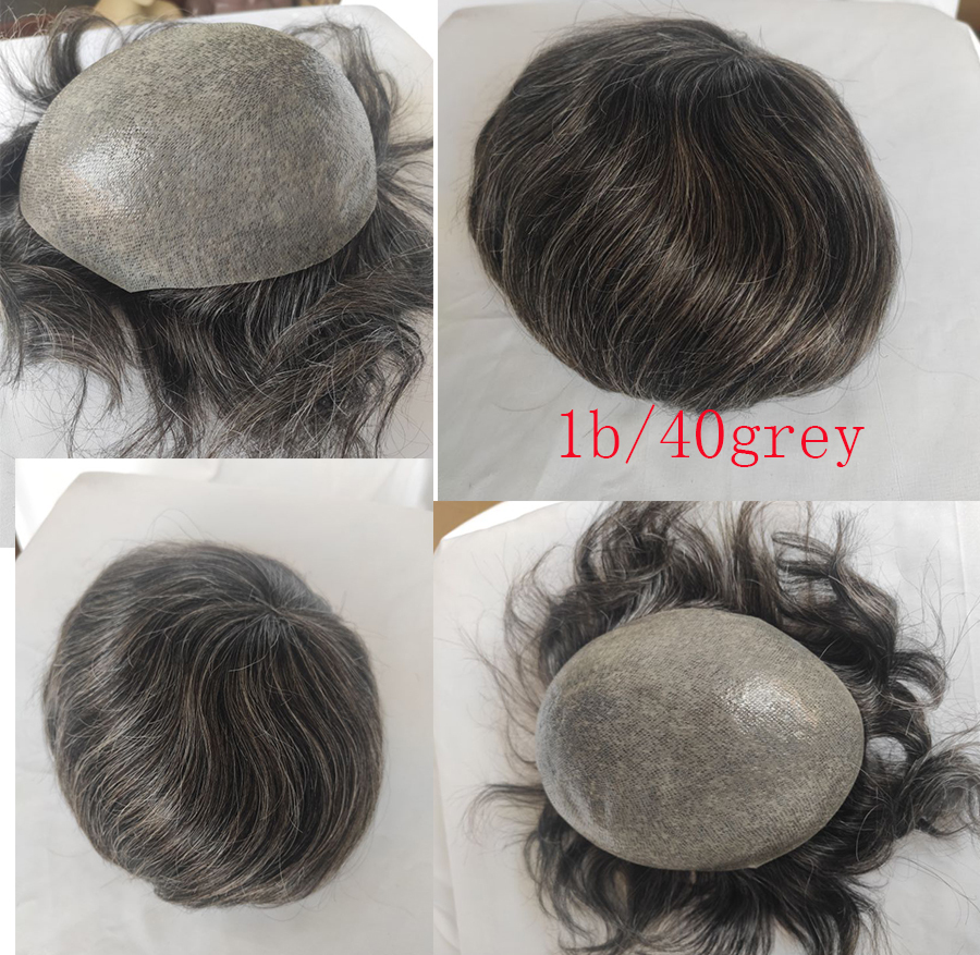 European Virgin human Hairpiece for Men’s Toupee Ultra Transparent Thin Skin PU Replacement Hair Pieces 10”x8” Base Size #4 Brown Color