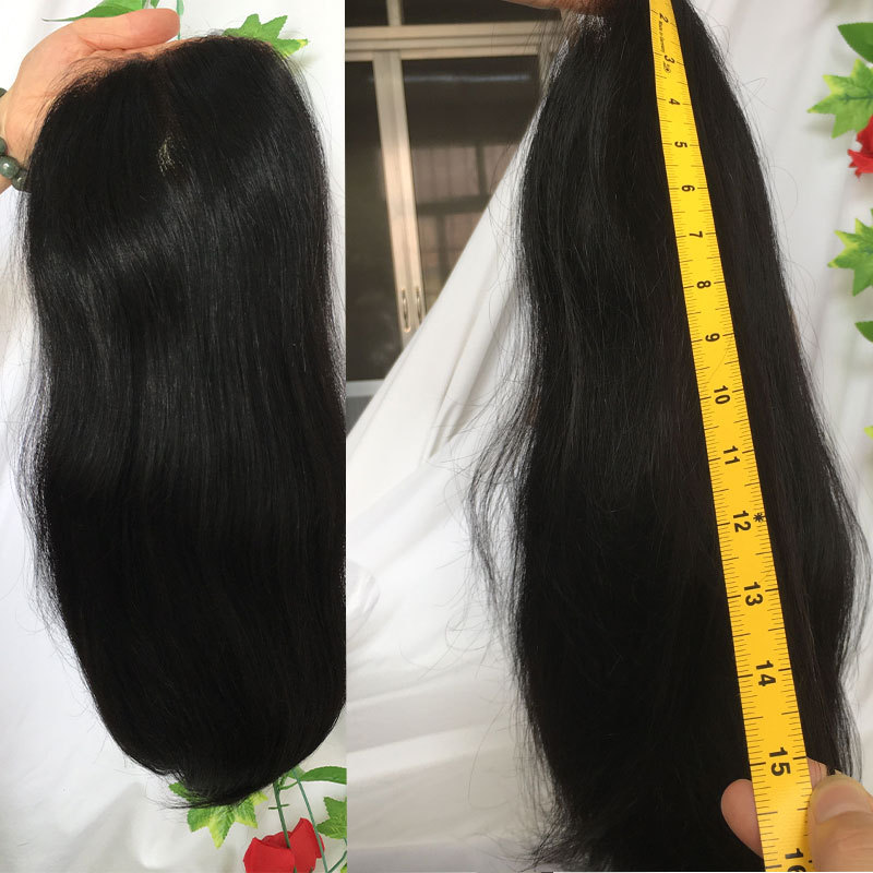 14inch Swiss Lace Front For Touppe Human Hair Women's Wigs Hair Pieces Toupee For Men 8x10 Hair Toppers Replacement 1B Color