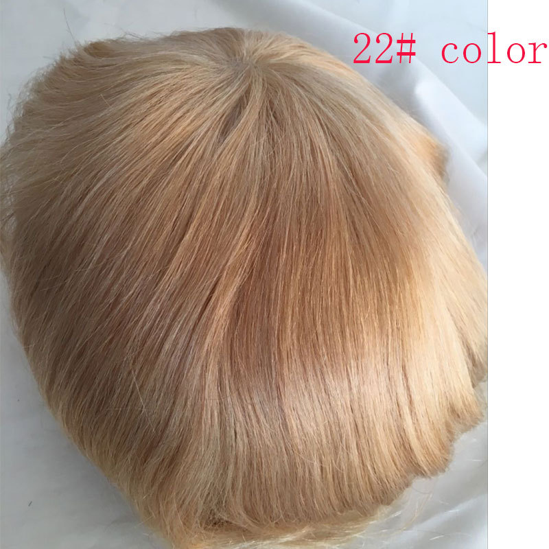 Men's Toupee Color 1B Human Hair with 80% Grey Synthetic Grey Hair Wig For Men Super Thin Skin Hair Replacement Whole PU Around