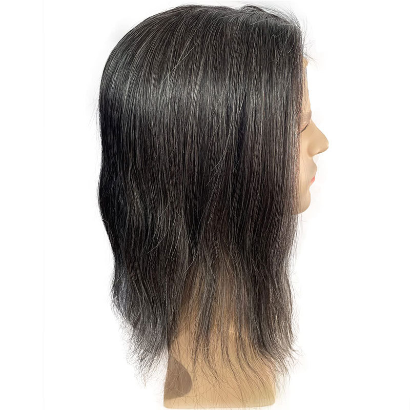 Men’s Toupee Soft Thin Skin PU whit Lace Frontal 10x8inch Hair Replacement for Men's Hairpiece 100% European Human Hair Pieces for Man #3 Color