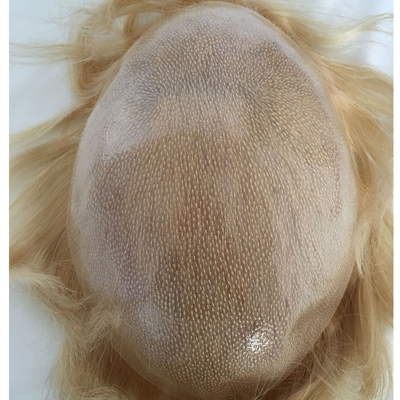 Men Wigs Human Hair Piece For Men’s Toupee Ultra Transparent Thin Skin PU Replacement Hair Pieces 10”x8” Base Size #21 Color