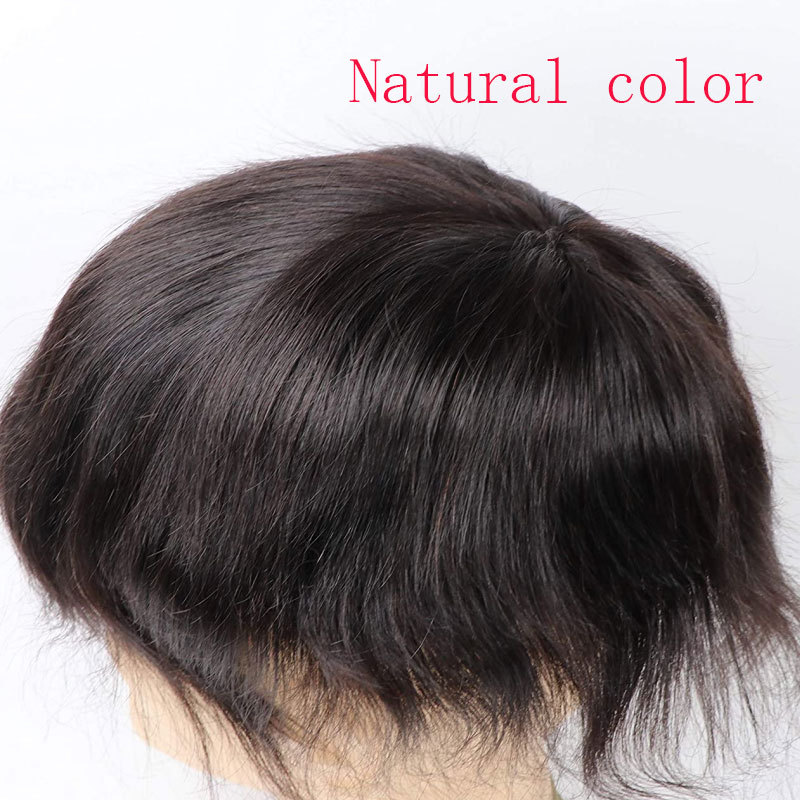 Men Wigs Human Hair Piece For Men’s Toupee Ultra Transparent Thin Skin PU Replacement Hair Pieces 10”x8” Base Size #21 Color